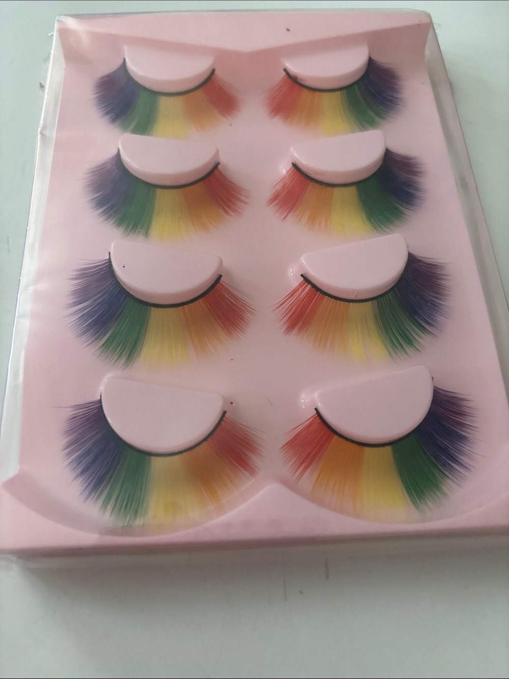 Multicolor Rainbow False Eyelashes - Dramatic Festival Lashes